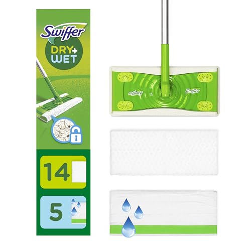 Swiffer Sweeper 2-in-1 Mops for Floor Cleaning, Dry and Wet Multi Surface Floor Cleaner, Sweeping and Mopping Starter Kit, Includes 1 Mop + 19 Refills, 20 Piece Set - 20 Piece Set - Mop