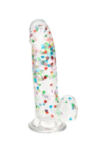 Cal Exotics - Naughty Bits - I Heart Dick Heart Filled Dildo - Clear | Default Title