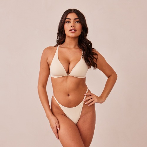 Light Non-wire Plunge T-shirt Bra (Set) - Latte | S
