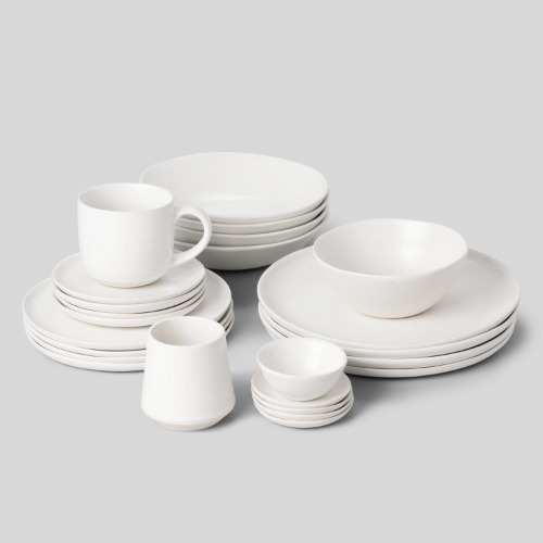 Full Dinnerware Set | Speckled White