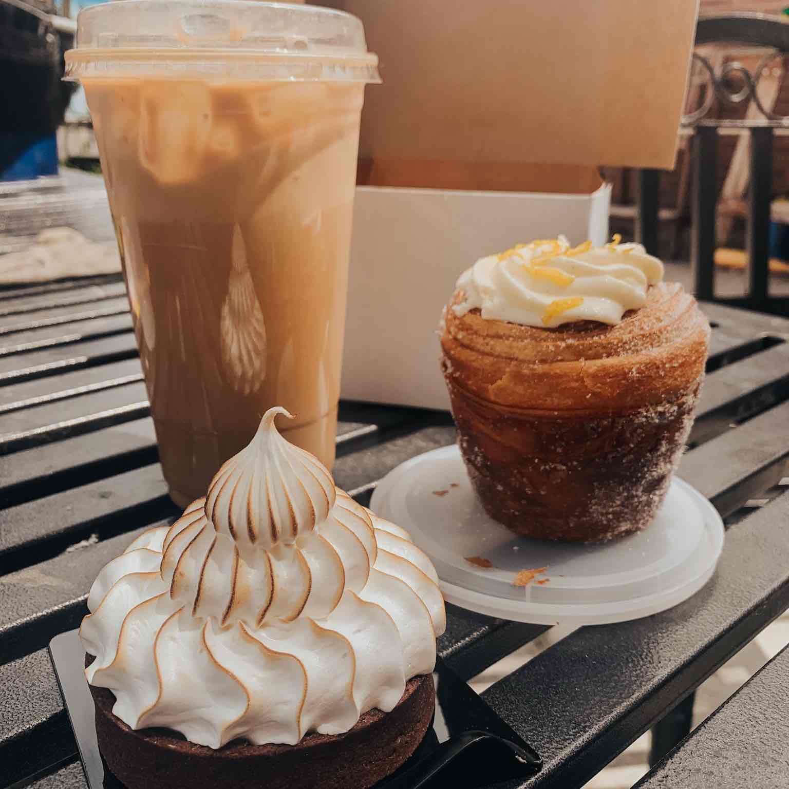 Iced Chai and a Cherry Pastry