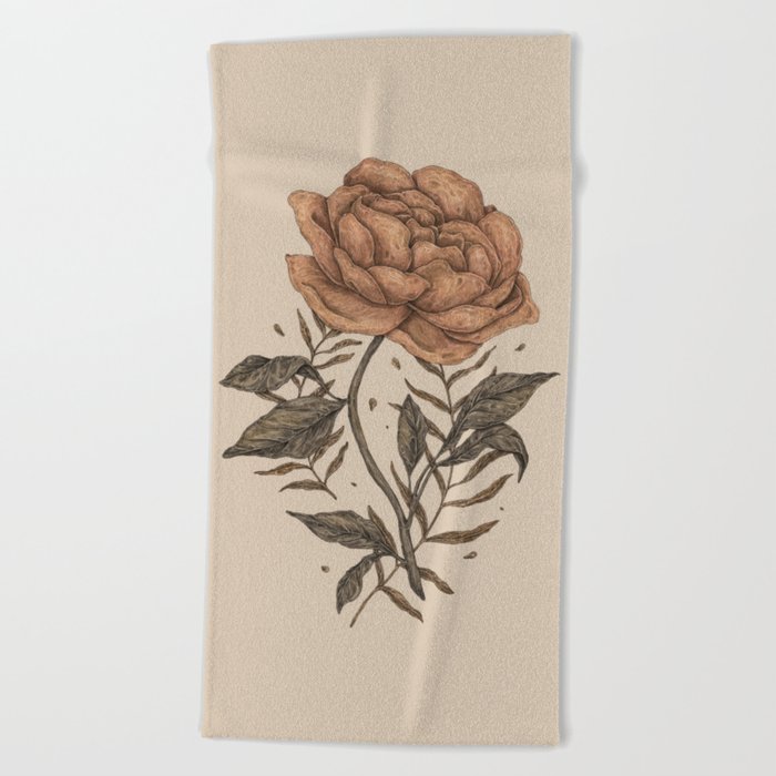 Peony and Ferns Beach Towel