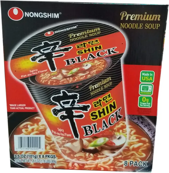 Nongshim Black Shin Noodle Cup (8/ 3.56 Ounce ) ( Net Wt 28.5 Ounce ), 28.5 Ounce - 