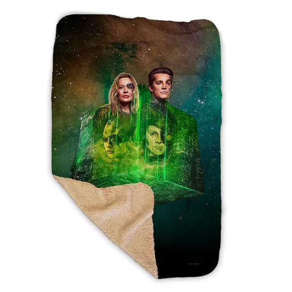 Star Trek: Picard Borg Cube Portrait Sherpa Blanket | 50" x 60"