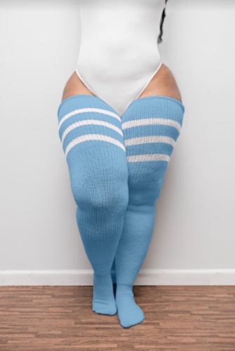 Pastel Blue & Stripes - Long 35 Inches