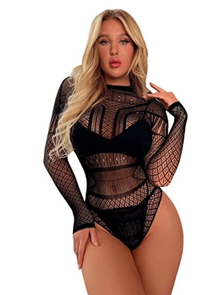 SweatyRocks Women's One Piece Hollow-Out Lingerie Cut Out Teddy Bodysuit Lingerie