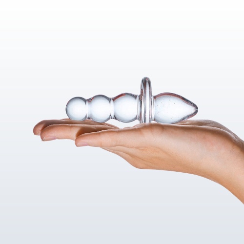 Gläs Titus Glass Beaded Butt Plug Dildo