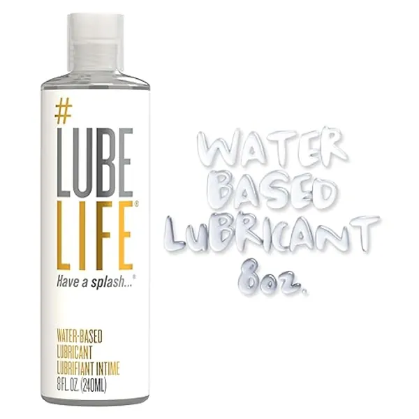 Lube Life Water-Based Personal Lubricant, Lube for Men, Women and Couples, Non-Staining, 8 Fl Oz