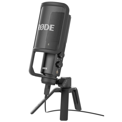 RØDE NT-USB Versatile Studio-Quality Condenser USB Microphone with Pop Filter and Tripod for Streaming, Gaming, Podcasting, Music Production, Vocal and Instrument Recording