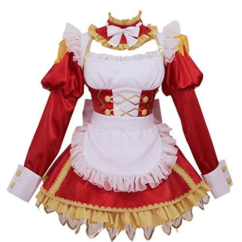 Revision Fate Grand Order FGO Red Saber Nero Claudius Cosplay Costume Maid Dress Halloween Costume Full Set - Costume+wig - Female L