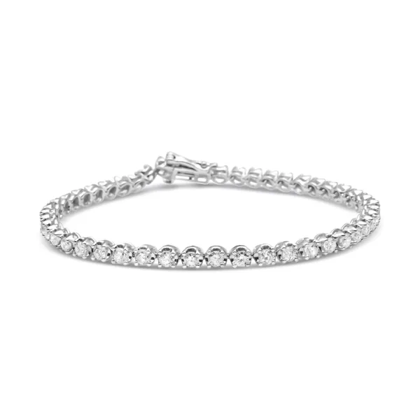 14K White Gold 5.0 Cttw Diamond Classic Tennis Bracelet for Women (H-I Color, SI1-SI2 Clarity) - 7 Inches