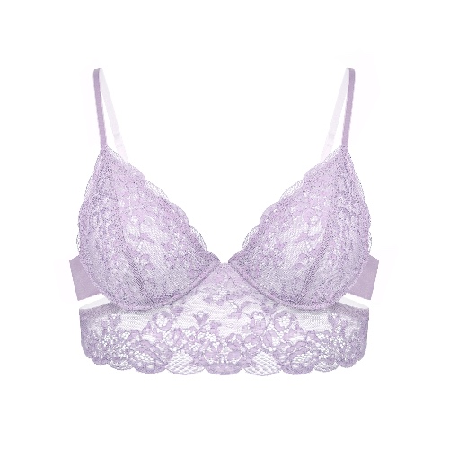 Wild Lace Long Line Bra Lilac Hint - S 32C/34B / Lilac Hint