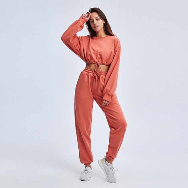 2-Piece Jogger Set - Peach / M