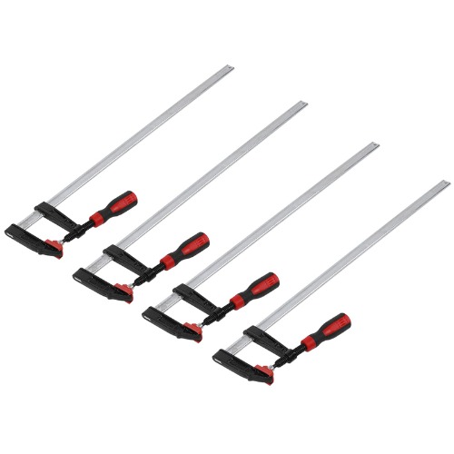 4 stuks Bessey schroefklemmen, F-klem getemperd gietijzer spanner houtbewerking stalen handgereedschap verspreid bij lijmen en splitsen 80 x 600 mm