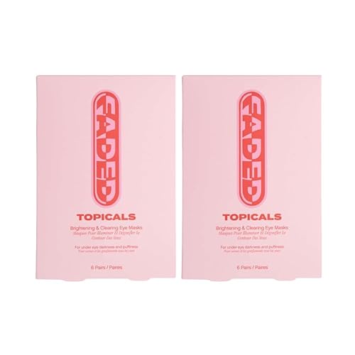 Topicals Faded Brightening Under Eye Masks | Patches to Depuff, Hydrate, Brighten and Cool | Reduce Dark Circles and Fine Lines | Contains Kojic Acid, Caffeine and Niacinamide (2 Sets of 6, 2 Pack) - 2-Pack