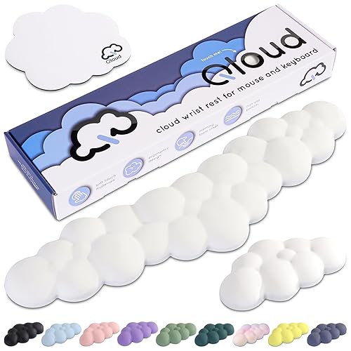 Qloud Cloud Wrist Rest Keyboard – Cloud Palm Rest Keyboard Rest – Desk Cloud Wrist Pad – Keyboard Wrist Rest for Computer Keyboard Gaming Wrist Rest - Cloud Arm Rest Keyboard Wrist Pad - White - Cloud White