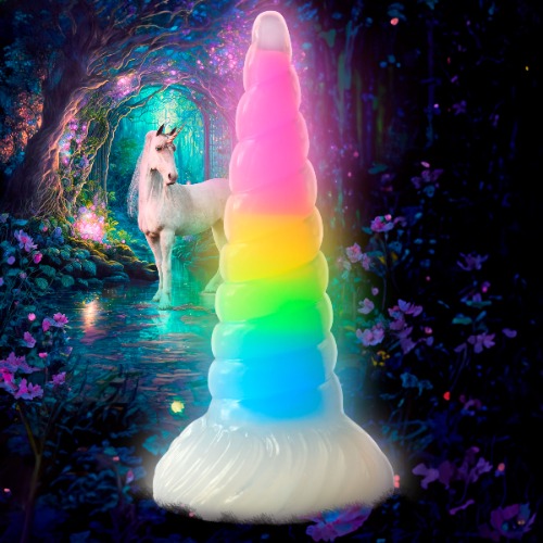 Creature Cocks Unicorn Glow-In-The-Dark Rainbow Dildo