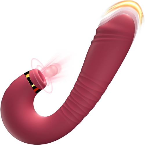 Adult Sex Toys Women Sex Toy - 2in1 Upgrade Thrusting Dildo with 9 Air Pulsing Suctions & 9 Thrusting Vibrator Bullet Vibrating Sucking for Her Pleasure Clitoral Vibrators for Unique Stimulation - 