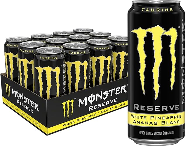 Monster Energy Reserve, White Pineapple, 473mL Cans, Pack of 12 - White Pineapple - 473ml (Pack of 12)