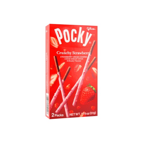 Crunchy Strawberry Pocky Cookie Sticks, 1.79oz