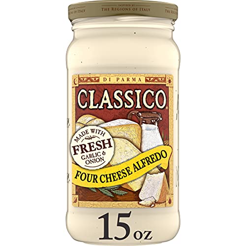 Classico Four Cheese Alfredo Pasta Sauce (15 oz Jar) - Four Cheese Alfredo - 15 Ounce Jar