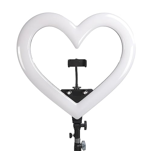 Herzförmiges LED Ringlicht, 19 Zoll RGB LED Ringlicht mit Festem Steckplatz, Helligkeitsanpassung, USB betriebenes Fülllicht für Hautschönheit, AnchorLive, Nail Art, Make up - EU-Stecker