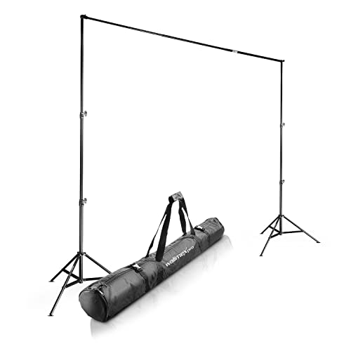 Walimex pro Teleskop Hintergrundsystem L 120-307 cm - stabiles Fotohintergrund System für Studio & Mobil I für Fotografie, Video & Green Screen I für Leinwände aus Papier & Stoff I Höhe 102-256cm - L 120-307cm - Single
