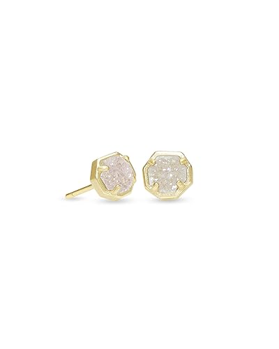 Kendra Scott Nola Stud Earrings for Women, Fashion Jewelry - GOLD - IRIDESCENT DRUSY