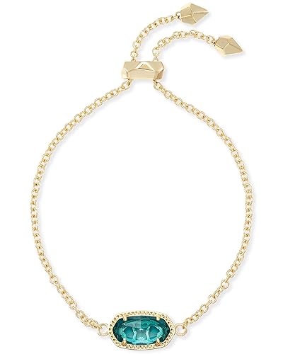 Kendra Scott Elaina Adjustable Chain Bracelet for Women, Fashion Jewelry, Gold-Plated - GOLD - LONDON BLUE CLEAR GLASS