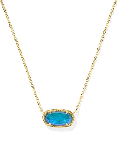 Kendra Scott Elisa Pendant Necklace for Women, Fashion Jewelry, 14k Gold-Plated - GOLD - MOOD STONE