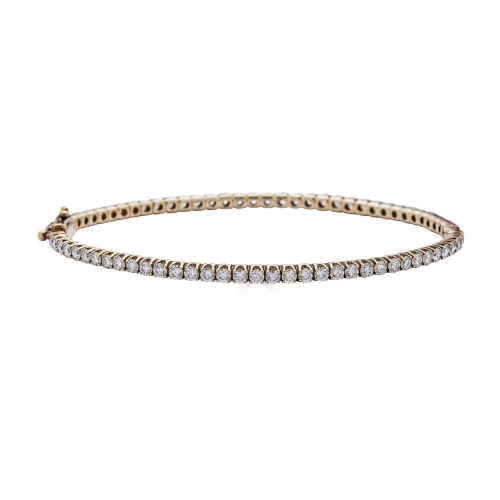 Diamond Eternity Bangle Bracelet - 18K White Gold