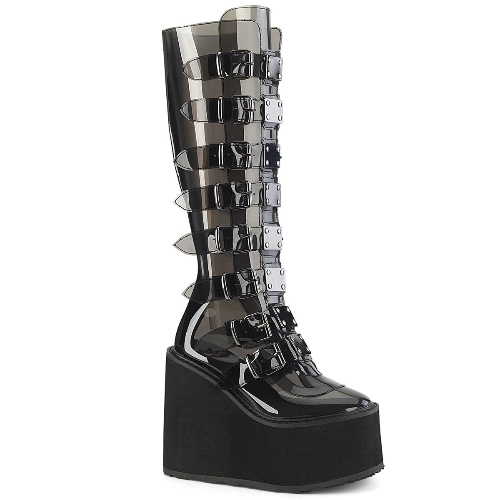Demonia SWING-815C | Smoke TPU Knee High Boots - 07 / Smoke