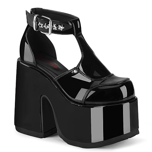 Demonia CAMEL-103 | Black Patent Leather Sandals - 07 / Black