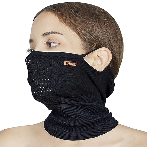 Tightend Cooling Neck Gaiter Face Mask for Men Women Double-Sided Breathable Covering UV Sun Protection A6X - A6x Black