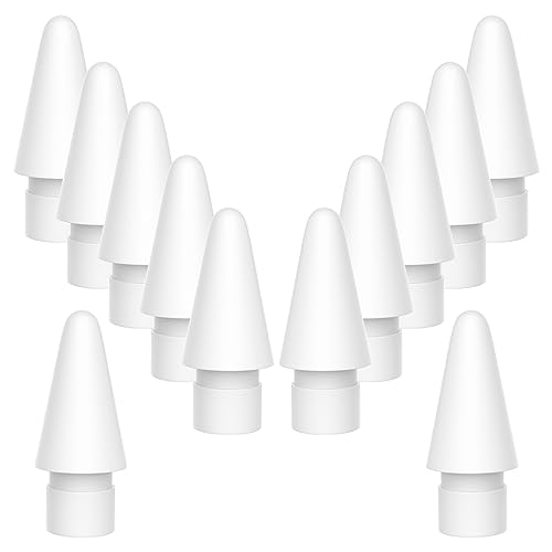 Replacement Tips Compatible with Apple Pencil 2 Gen iPad Pro Pencil - iPencil Nib for iPad Pencil 1 st/Pencil 2 Gen White 12 Pack - White 12 Pack