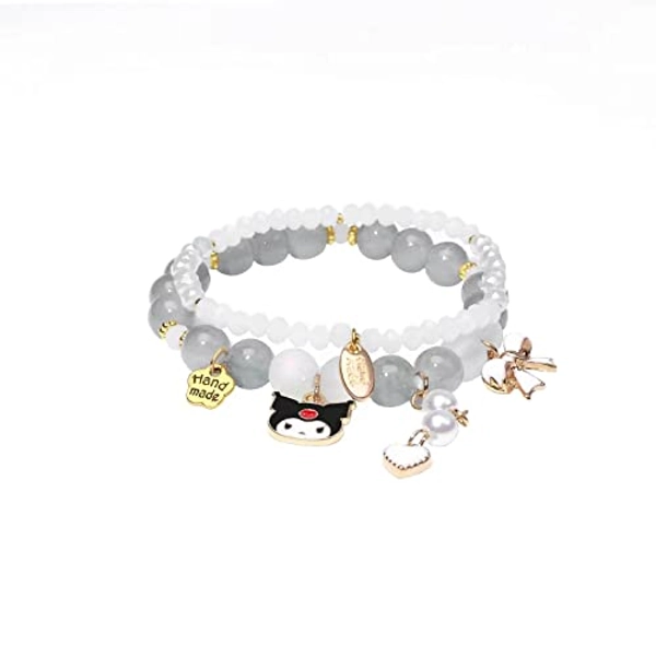 ANZWTLOYY Kawaii Bracelets Stuff Y2k Friendship Bracelets Set Cute BFF Beaded Relationship Elastic Bracelets for Girls Women