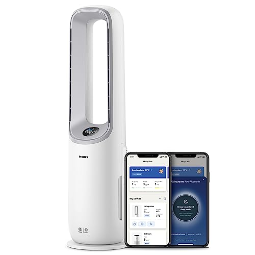 Philips Air Performer 2-in-1: Luftreiniger und Kühlgebläse - Reinigt 70 m², Entfernt 99,97% der Allergene und Schadstoffe. HEPA-Filter, Intelligente Sensoren, Alexa, App. (AMF765/10) - Luftreiniger und Kühlgebläse - Für Räume bis 70 m²