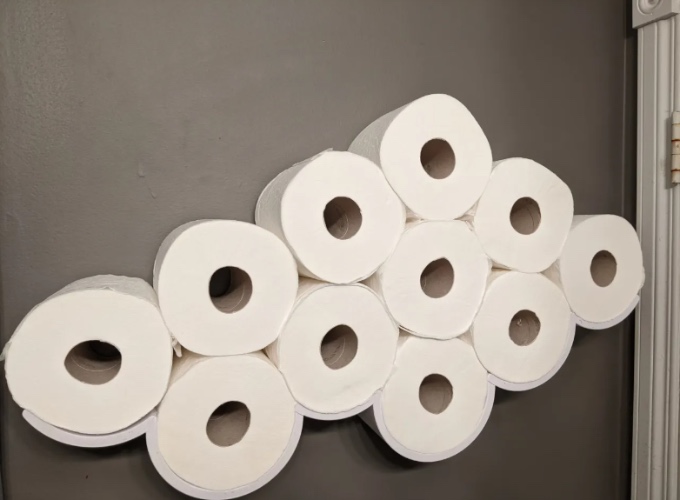 Cloud Shelf / Toiletpaper Storage - Gunmetal Silver / 11 Roll Capacity