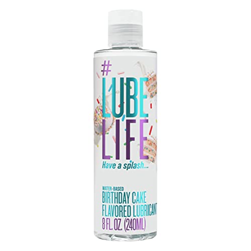 Lube Life Water-Based Birthday Cake Flavored Lubricant, Personal Lube for Men, Women and Couples, Made Without Added Sugar, 8 Fl Oz - Birthday Cake