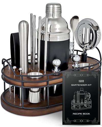 22-Piece Bar Set, Cocktail Shaker, Bartender Kit - Cocktail Kit, Bar Accessories for The Home Bar Set, Cocktail Shaker Set, Cocktail Set, Bar Tools, Bartender Set, Bar Kit, Shaker Set Bartender Kit - Bartender Kit
