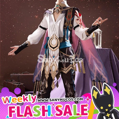 【Weekly Flash Sale On Www.Sanymucos.Com】【48H To Ship】Game Genshin Impact Kaveh Elegant Top and Pants Cosplay Costume and Accessories - L