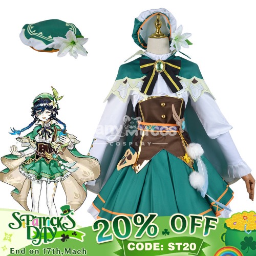 【St. Patrick's Day 20% OFF CODE:ST20 ON www.sanymucos.com】【In Stock】Game Genshin Impact Cosplay Barbatos/Venti Cosplay Costume Plus Size - L
