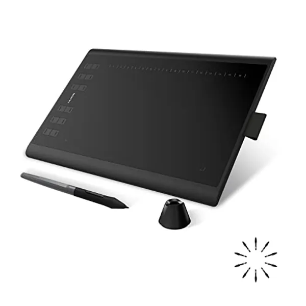 HUION Inspiroy H1060P Graphics Drawing Tablet with 8192 Pressure Sensitivity Battery-Free Stylus and 12 Customized Hot Keys, 10 x 6.25 inches Digital Art Tablet for Mac, Windows PC and Android