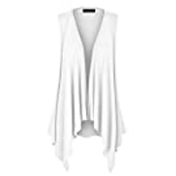Made By Johnny Women's Lightweight Sleeveless Draped Open Cardigan