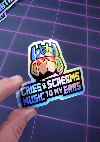 Soundwave Holographic Sticker - Transformers Die Cut Decal for Laptop, Skateboard, Vehicle, and more!