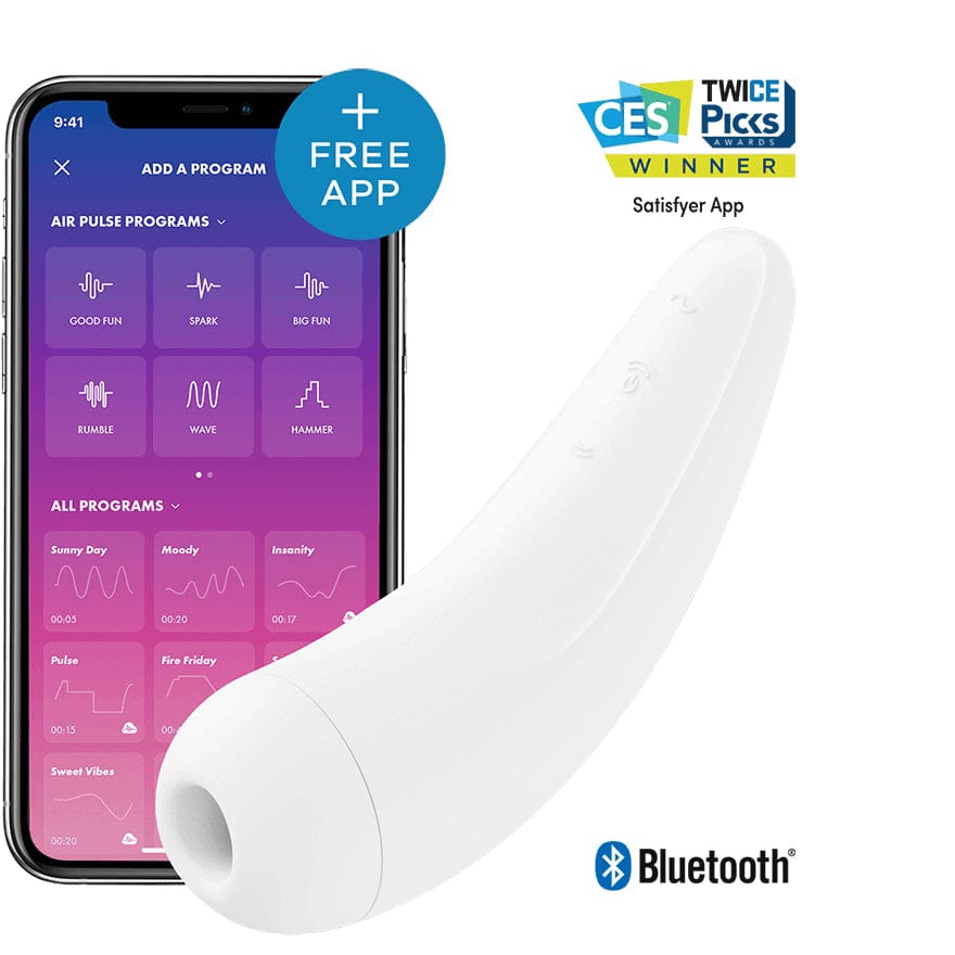 Satisfyer Curvy 2+ Air Stimulation Smart Vibrator - White