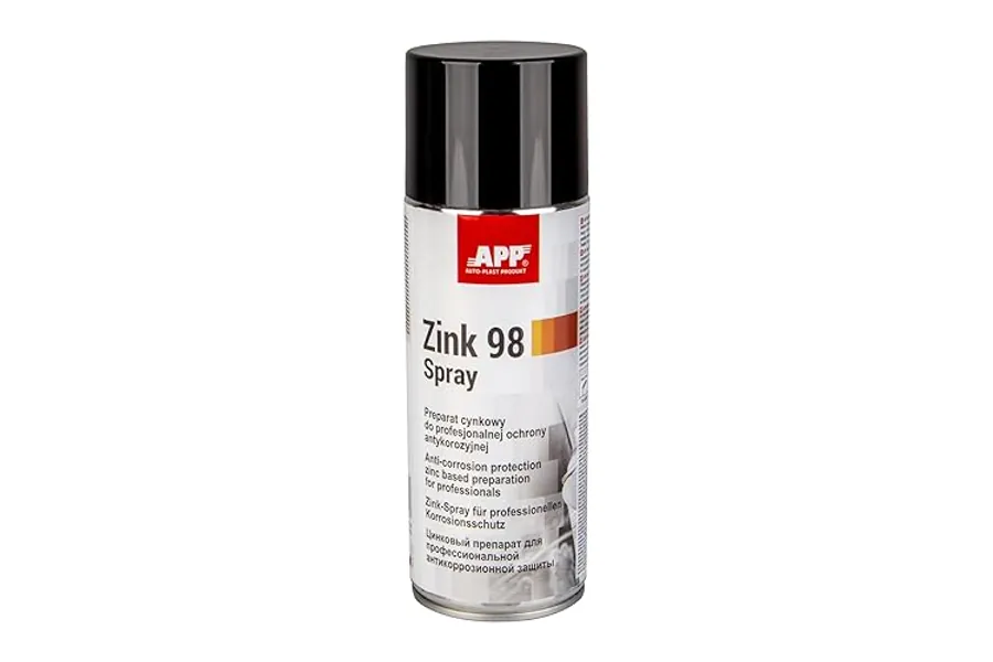 APP Zink 98 Spray de zinc | Bombe peinture antirouille metal: protection anticorrosion pour métal| Résistant à la chaleur et séchant rapidement, adapté soudure par points | Gris foncé | 400 ml - Zink