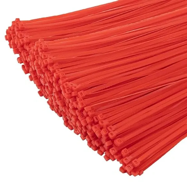 XINGO 1000 pièces Colliers de Serrage professionnelles, Rouge-300mm x 4.8mm, Autobloquant, Attache Câble Résistant aux UV, Idéale pour l'intérieur et l'extérieur - 300mm x 4.8mm - Rouge