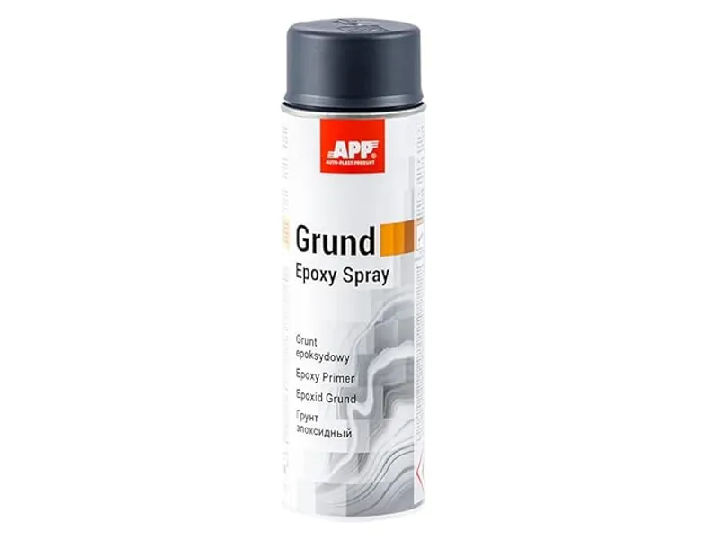 AUTO-PLAST PRODUKT APP Epoxy Grund Spray | Apprêt époxy en bombe | Primaire antirouille metal, aluminium, acier | Apprêt antirouille - protection contre la corrosion | Gris foncé | 500 ml - Gris foncé