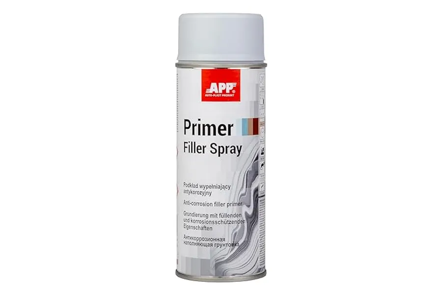 APP Primer Filler Spray | Apprêt antirouille pour metal | Bombe peinture antirouille d'apprêt pour carrosserie voiture avec des propriétés de remplissage élevées | Gris Clair | 400 ml - Gris Clair